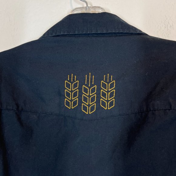 Huckberry Coors Pearl Snap Shirt Embroidered Long Sleeve Black Medium Western - Picture 6 of 14